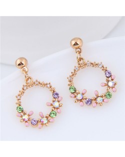 Pearl and Stone Tassel Design Korean Fashion Women Earrings