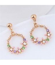 Pearl and Stone Tassel Design Korean Fashion Women Earrings