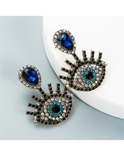 Shiny Eyes Design High Fashion Earrings - Blue