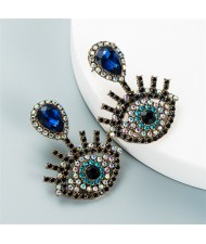 Shiny Eyes Design High Fashion Earrings - Blue