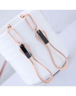 Elegant Dangling Waterdrop Design Stainless Steel Earrings