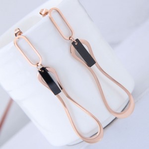 Elegant Dangling Waterdrop Design Stainless Steel Earrings