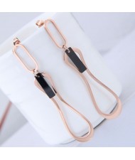 Elegant Dangling Waterdrop Design Stainless Steel Earrings