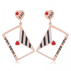 Cute Envelope Korean Fashion Stainless Steel Earrings