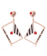 Cute Envelope Korean Fashion Stainless Steel Earrings