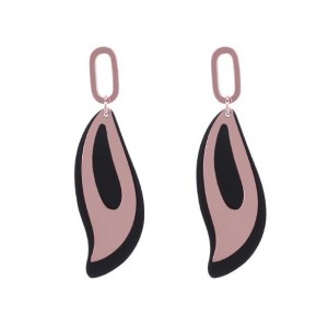 Dual Color Fox Tail Design Stainless Steel Earrings