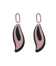 Dual Color Fox Tail Design Stainless Steel Earrings