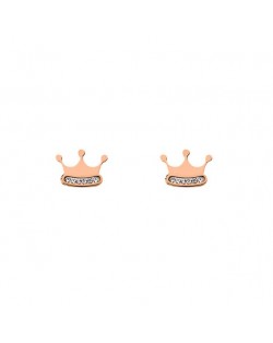 Korean Fashion Crown Design Stainless Steel Earrings