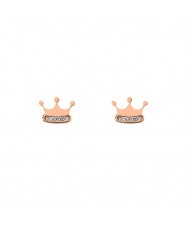 Korean Fashion Crown Design Stainless Steel Earrings
