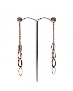 Oval-shaped Waterdrops Tassel High Fashion Stainless Steel Earrings