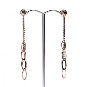 Oval-shaped Waterdrops Tassel High Fashion Stainless Steel Earrings