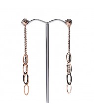 Oval-shaped Waterdrops Tassel High Fashion Stainless Steel Earrings