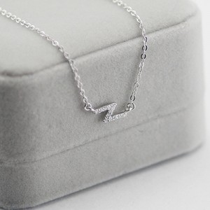Flash Lightning Shape Pendant Stainless Steel Necklace - Platinum