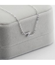 Flash Lightning Shape Pendant Stainless Steel Necklace - Platinum