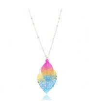 5 Colors Available Colorful Leaves Women High Fashion Costume Necklace