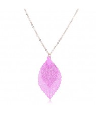 5 Colors Available Colorful Leaves Women High Fashion Costume Necklace