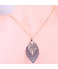 5 Colors Available Colorful Leaves Women High Fashion Costume Necklace