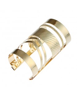 Two Colors Available Punk High Fashion Super Wide Alloy Costume Bangle