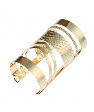 Two Colors Available Punk High Fashion Super Wide Alloy Costume Bangle