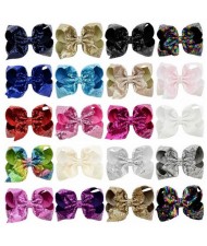 (20 pcs Per Unit) Sequins Colorful Bowknot Design Cute Kids/ Baby Hair Clips Set