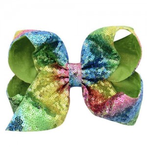 Sequins Bowknot Shining Design Cute Baby Hair Clip - Green