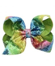 Sequins Bowknot Shining Design Cute Baby Hair Clip - Green