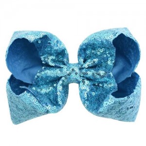 Sequins Bowknot Shining Design Cute Baby Hair Clip - Blue
