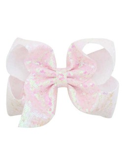 Sequins Bowknot Shining Design Cute Baby Hair Clip - White