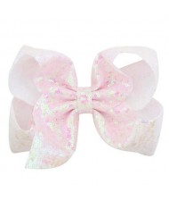 Sequins Bowknot Shining Design Cute Baby Hair Clip - Light Pink