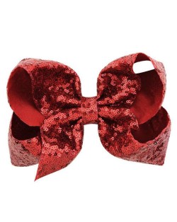 Sequins Bowknot Shining Design Cute Baby Hair Clip - Red