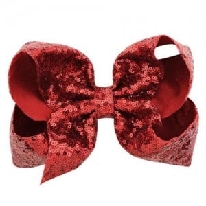 Sequins Bowknot Shining Design Cute Baby Hair Clip - Red