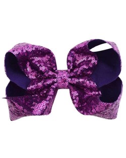 Sequins Bowknot Shining Design Cute Baby Hair Clip - Purple