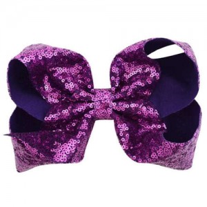 Sequins Bowknot Shining Design Cute Baby Hair Clip - Purple