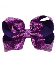 Sequins Bowknot Shining Design Cute Baby Hair Clip - Purple