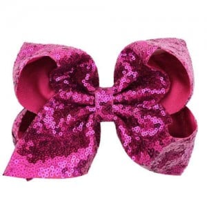 Sequins Bowknot Shining Design Cute Baby Hair Clip - Pink