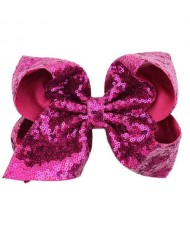 Sequins Bowknot Shining Design Cute Baby Hair Clip - Pink
