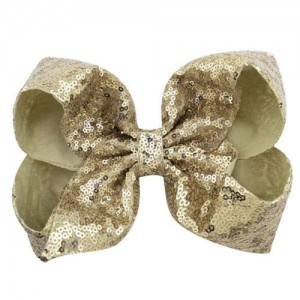 Sequins Bowknot Shining Design Cute Baby Hair Clip - Golden