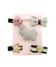 (5 pcs) Cute Chick Bowknots Fashion Baby Hair Clip Set