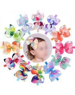 (12 pcs) Gradient Color Bowknot Baby/ Toddler Fahion Hair Band