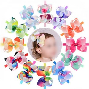 (12 pcs) Gradient Color Bowknot Baby/ Toddler Fahion Hair Band