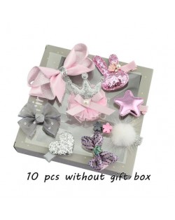 (10 pcs) Rabit Head Star and Bowknot Assorted Elements Baby Fashion Hair Clip Set