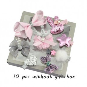 (10 pcs) Rabit Head Star and Bowknot Assorted Elements Baby Fashion Hair Clip Set
