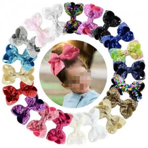 (20 pcs) Sequins Bling Fashion Baby Hair Clip Set
