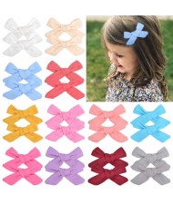 (24 pcs) Solid Color Cute Bowknot Baby Hair Clips Set