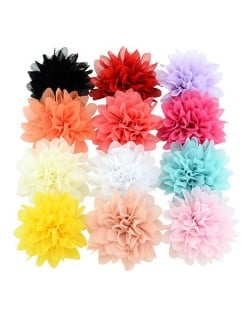 (12 pcs) Chiffon Flower Baby Hair Clip Set