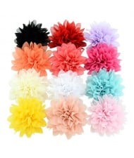 (12 pcs) Chiffon Flower Baby Hair Clip Set