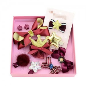 (10 pcs) Crown and Star Fashion Baby Hair Clip Set