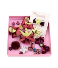 (10 pcs) Crown and Star Fashion Baby Hair Clip Set