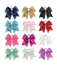 (12 pcs) Shining Sequins Swallowtail Bow Baby Hair Clip Set
