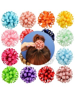 (20 pcs) Ribbon Weaving Hemisphere Floral Design Baby Hair Clip Set